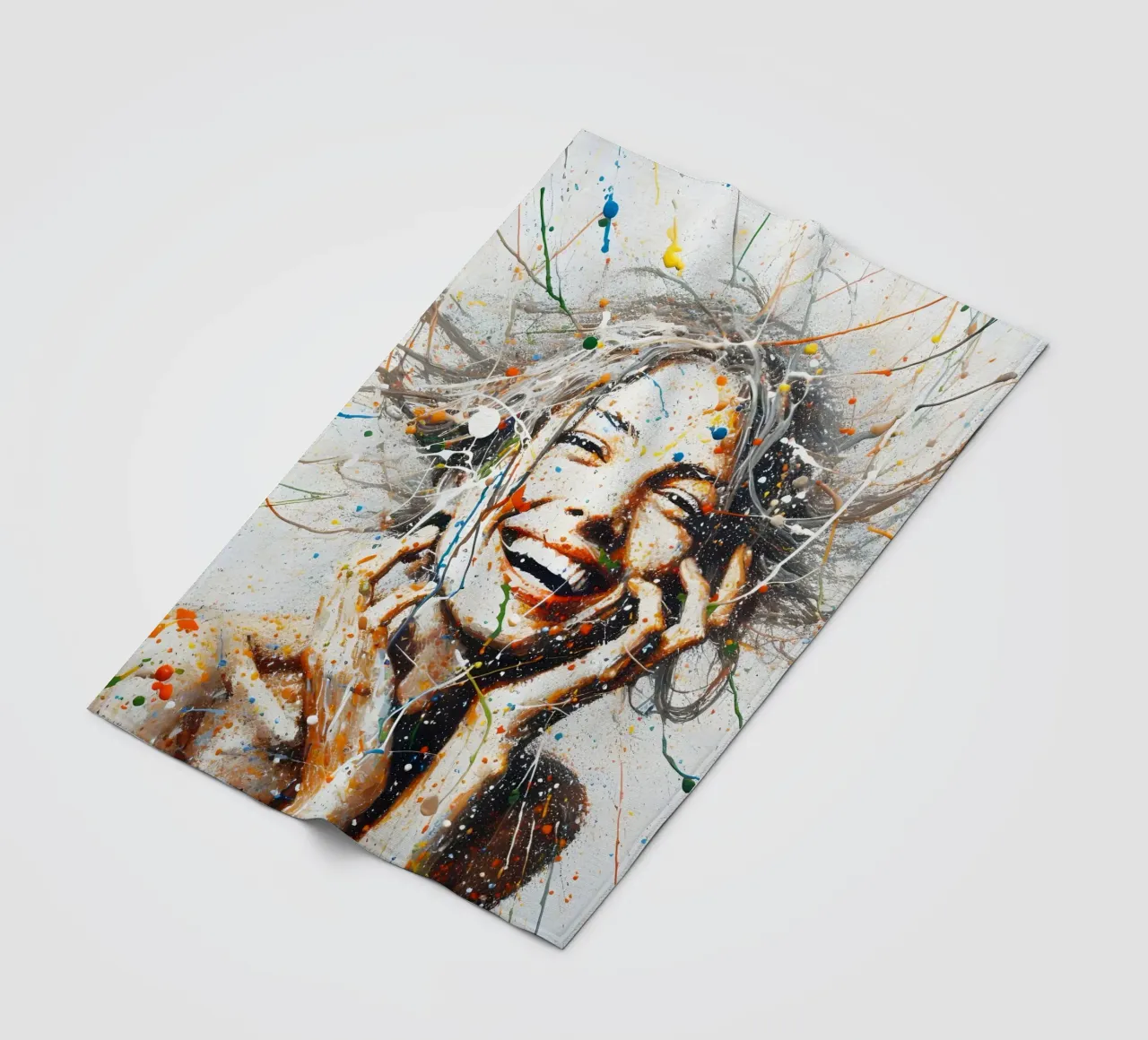 Frau Actionpainting coperta in pile da nomad