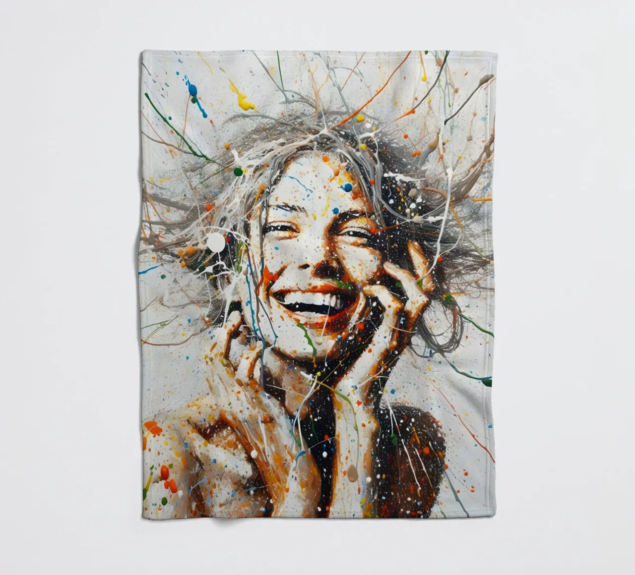 Frau Actionpainting coperta in pile da nomad