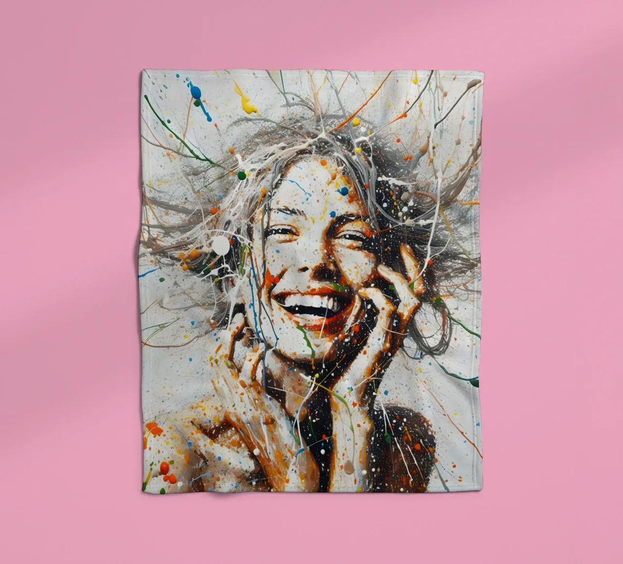 Frau Actionpainting coperta in pile da nomad
