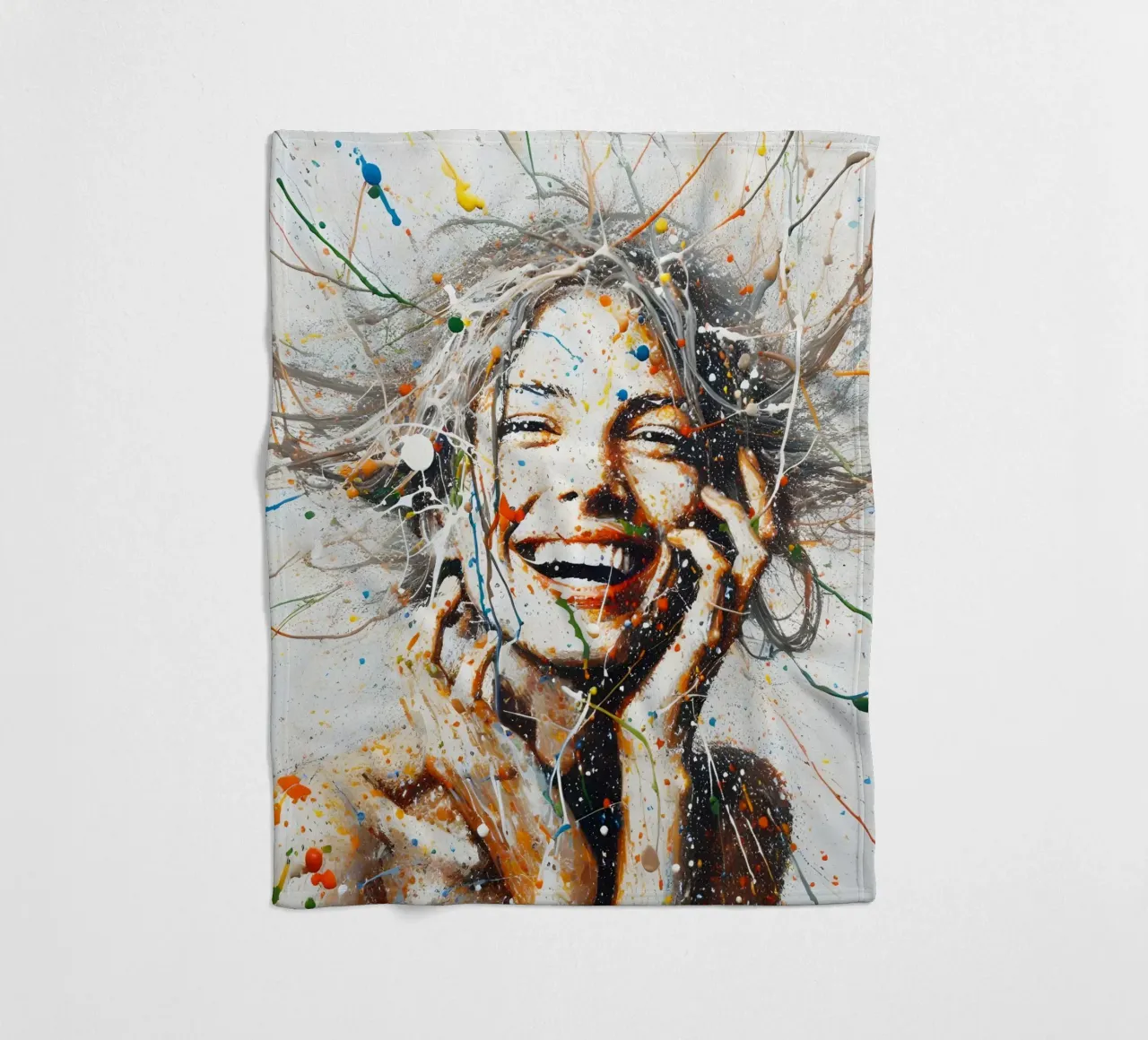 Frau Actionpainting coperta in pile da nomad