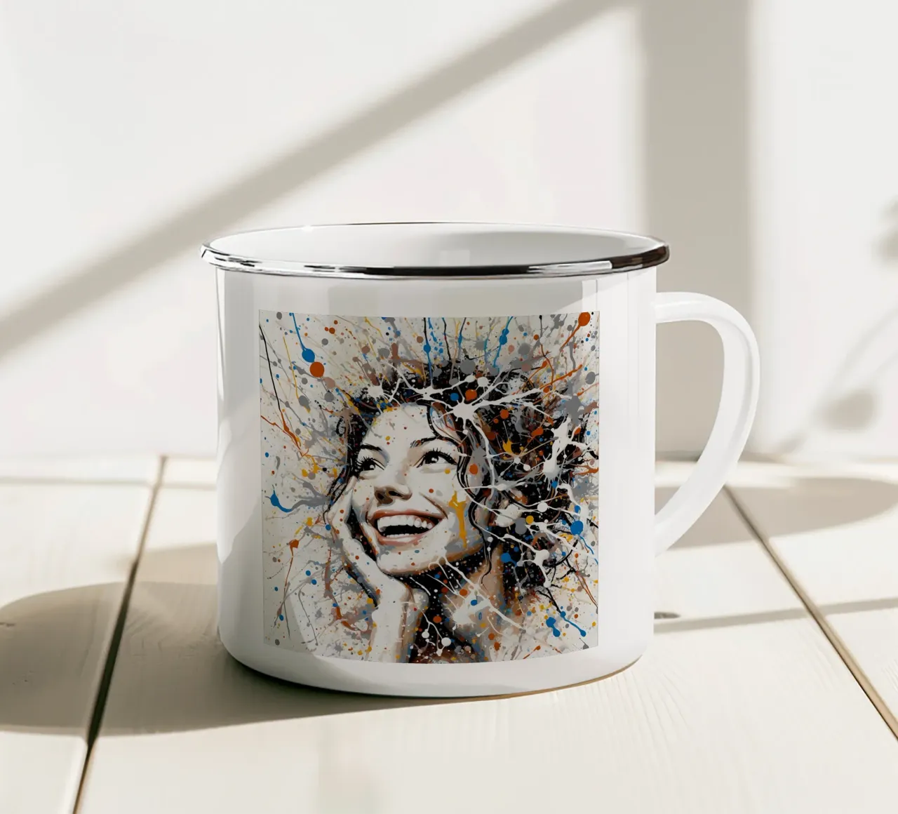 Frau Actionpainting tazza in smalto da nomad