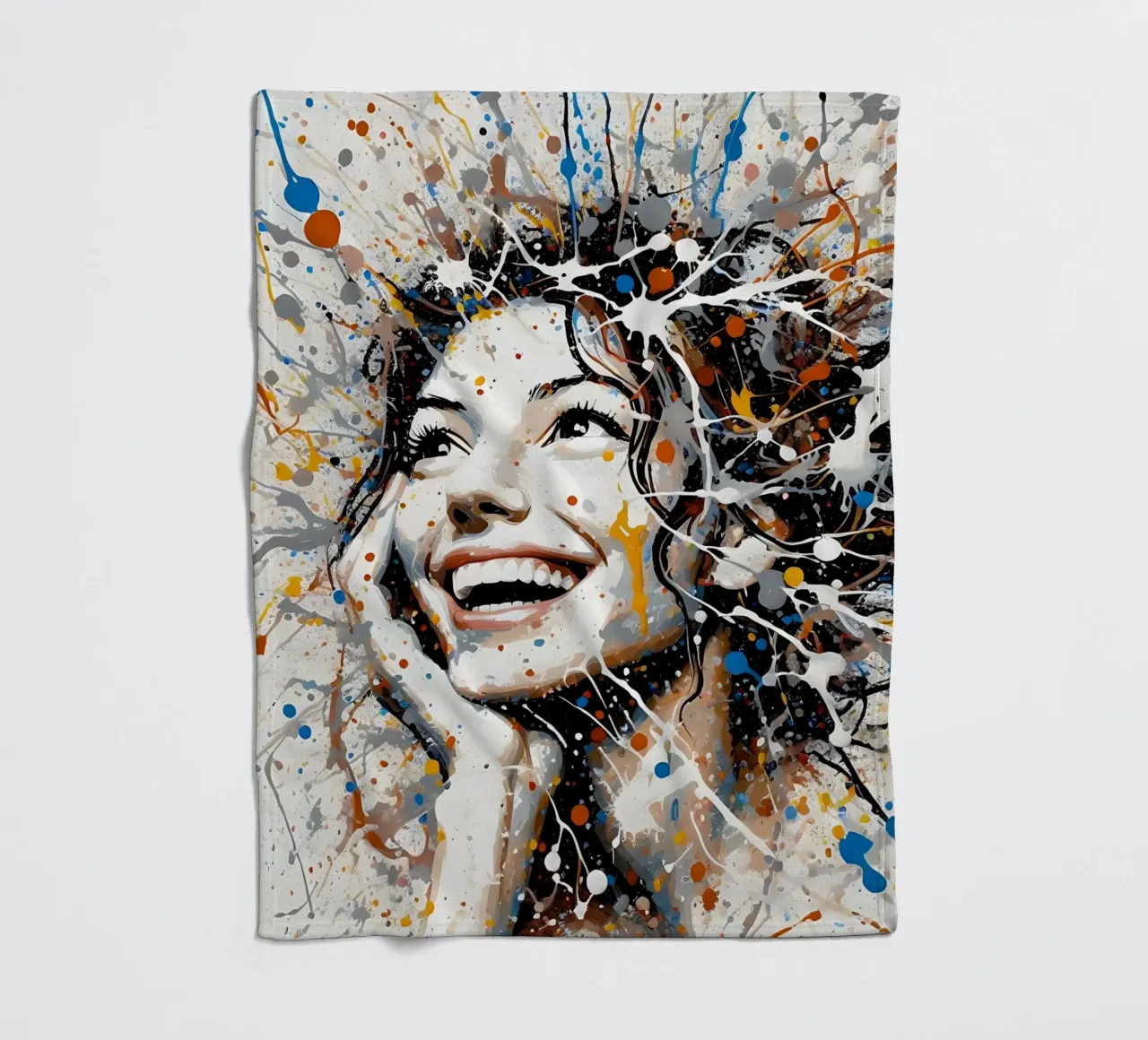 Frau Actionpainting coperta in pile da nomad