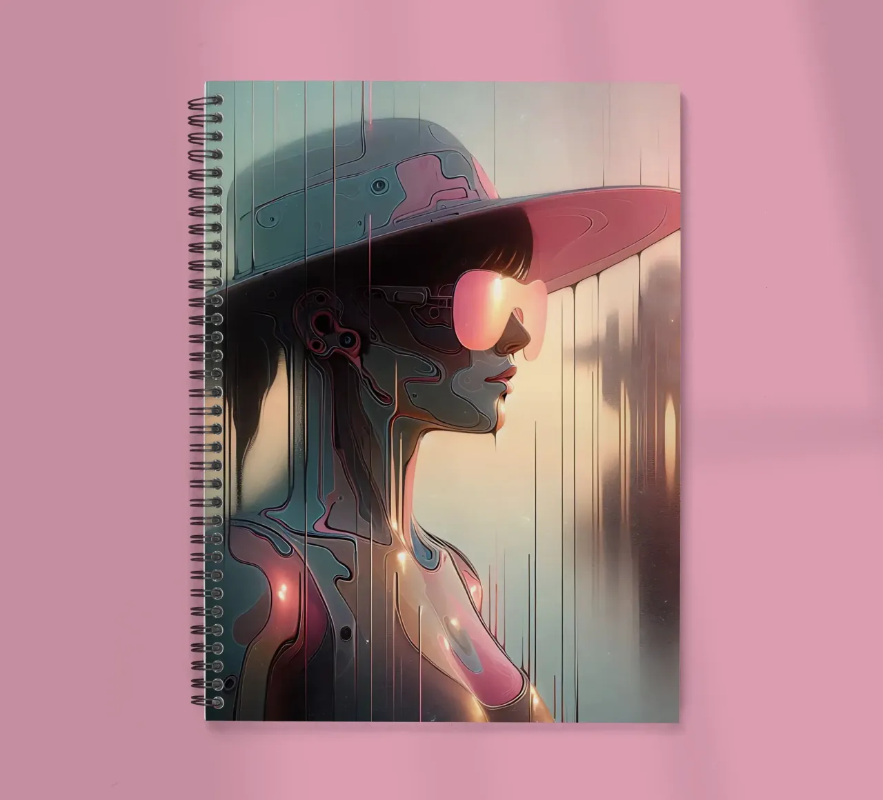 Woman with hat spiral notebook by nomad