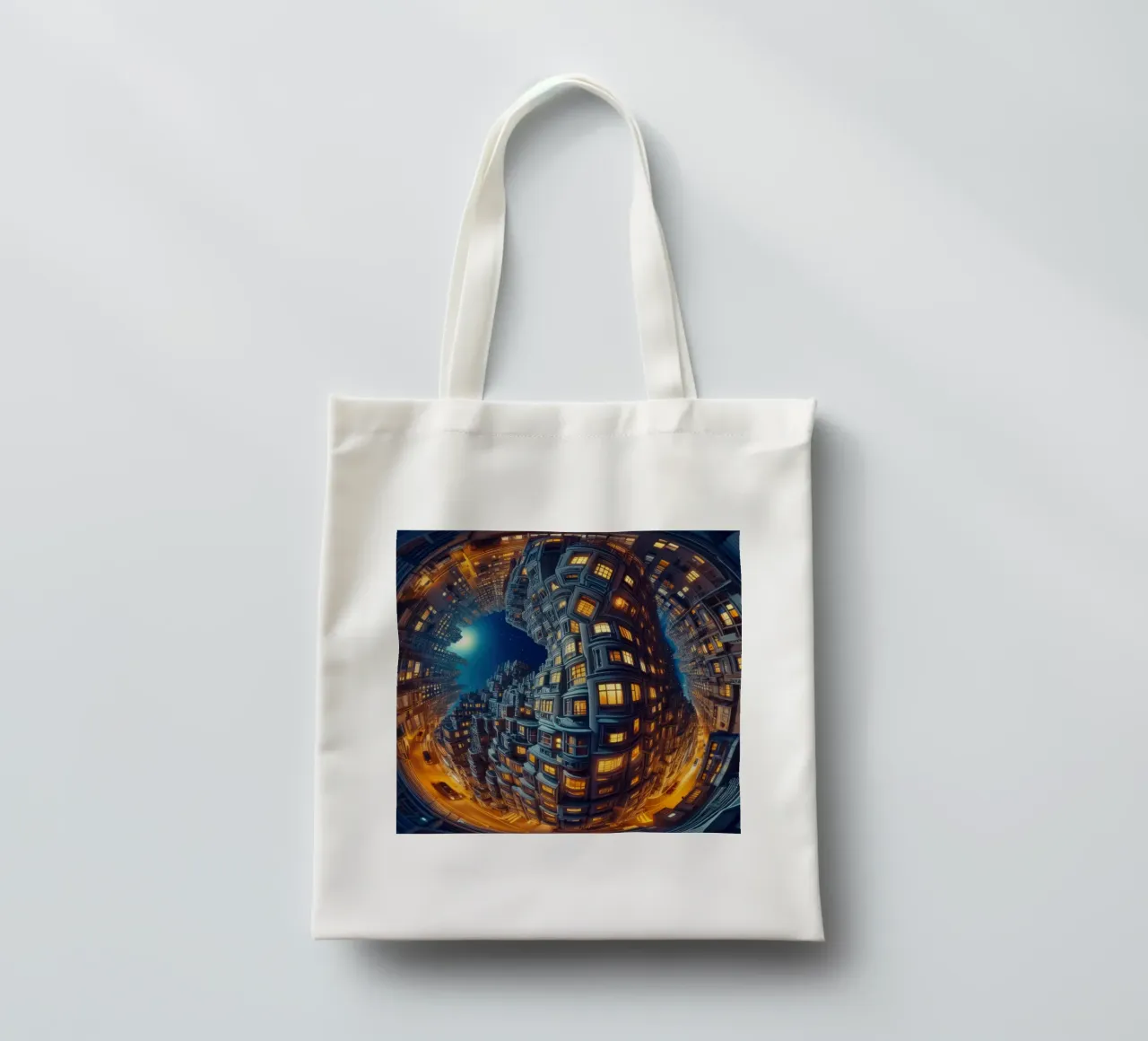 Sphere 037 - Futuristic Night Cityscape borsa in juta da Spheres