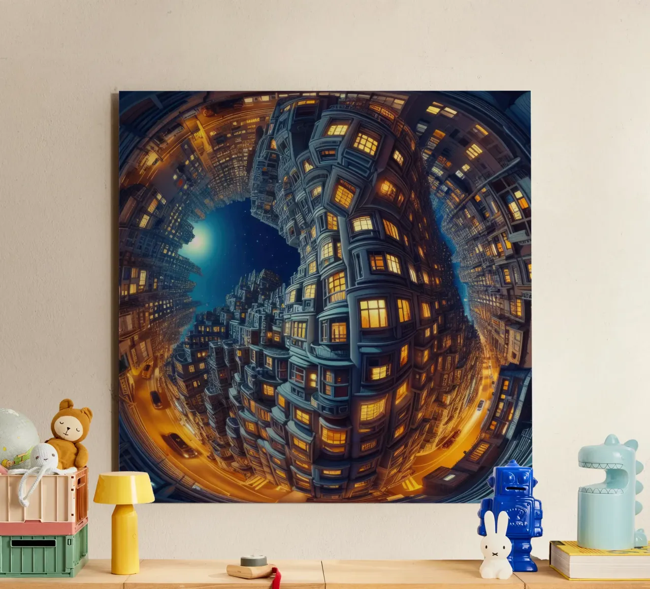 Sphere 037 - Futuristic Night Cityscape alluminio dibond da Spheres