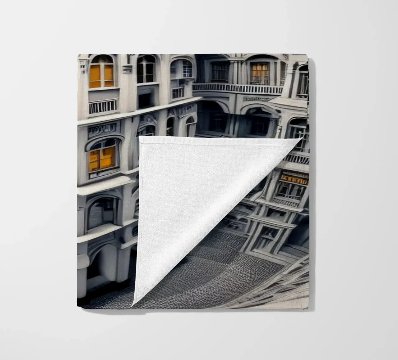 Sphere 039 - Surreal Courtyard beach towel by Spheres