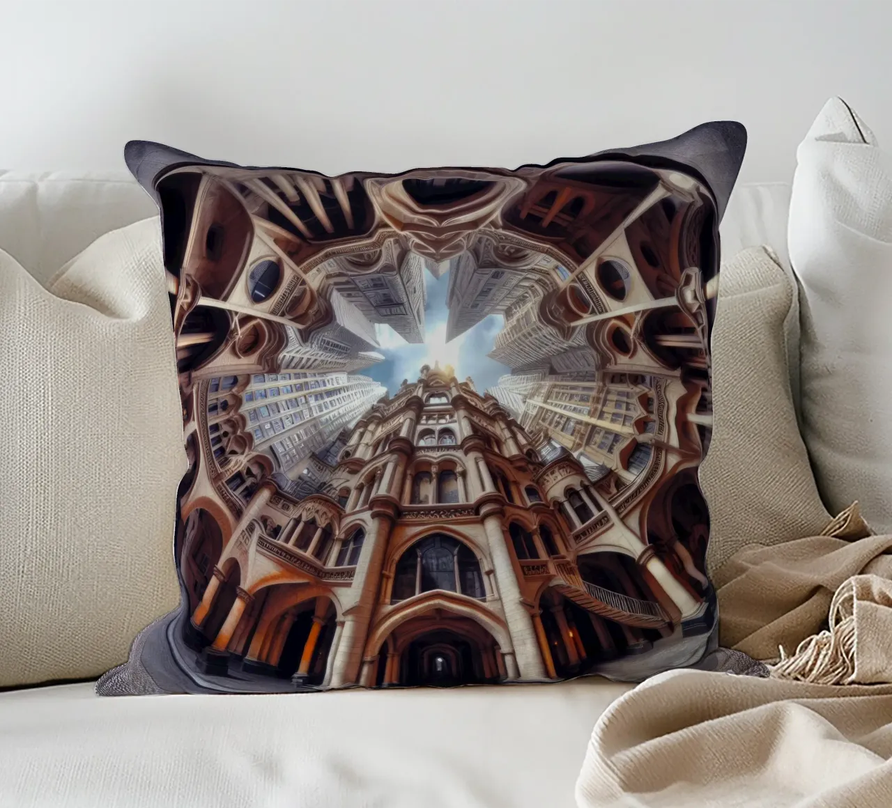 Sphere 031 - Ornate Gothic Architecture cuscino da Spheres