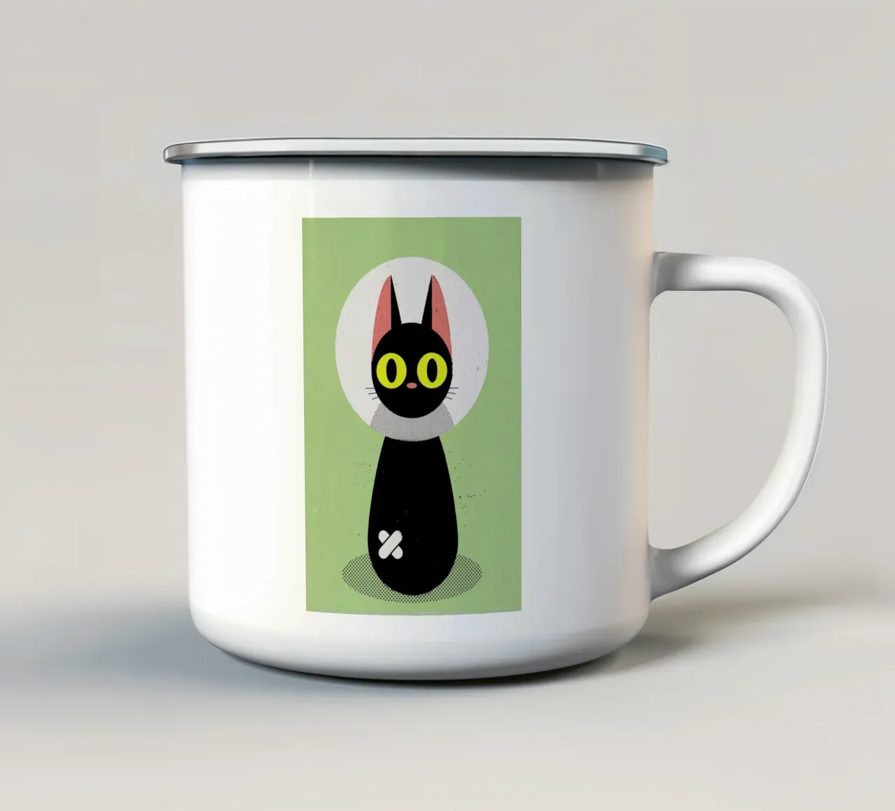 Bandage Cat tazza in smalto da Komboh