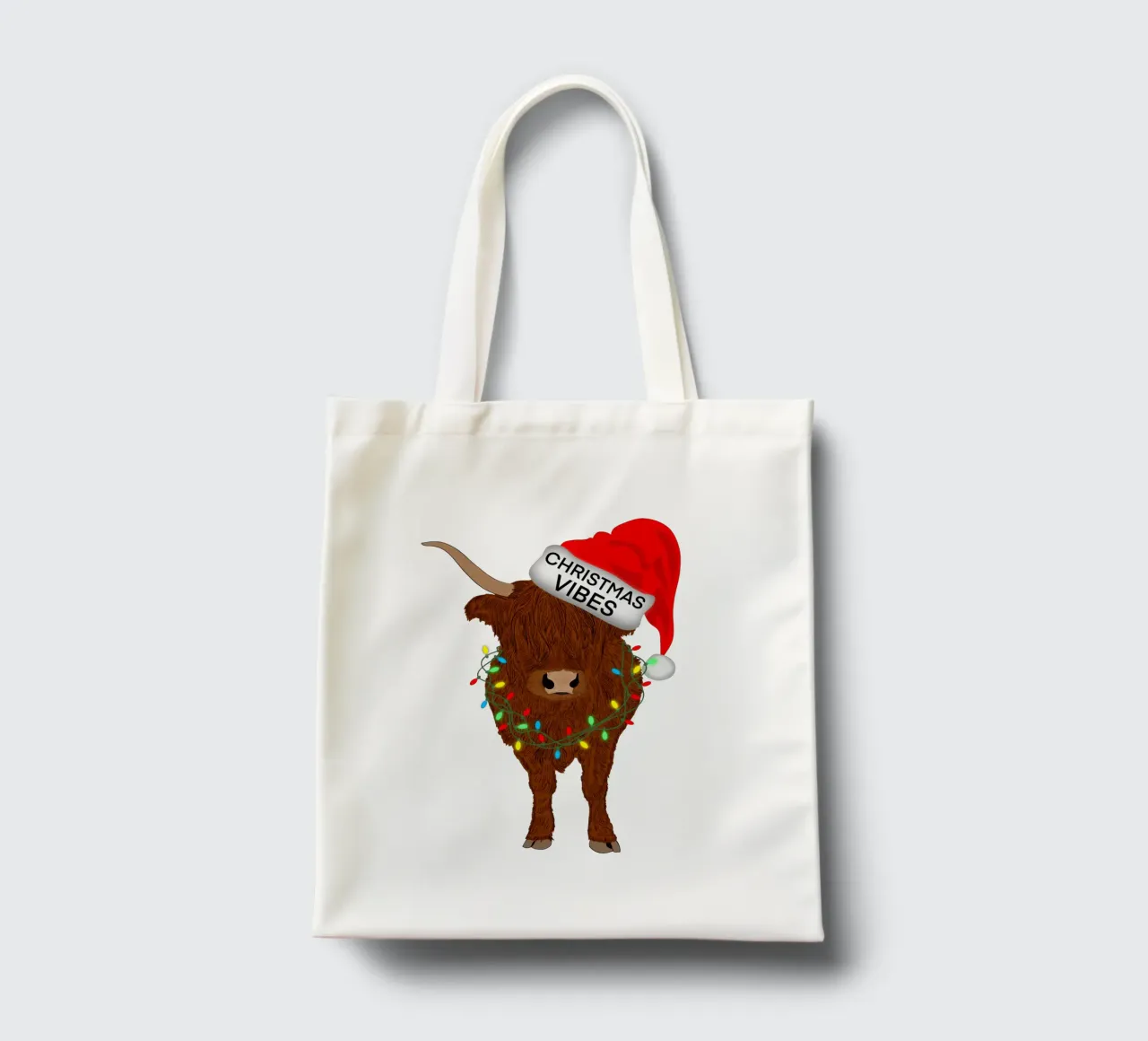 WEIHNACHTLICHE HOCHLANDKUH Jutebeutel von ARTOMATIC