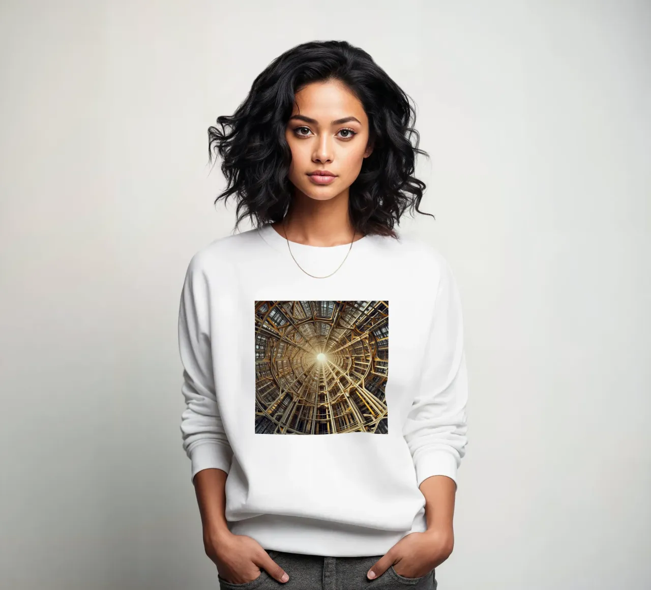 Sphere 026 - Golden Symmetrical Architectural Dome felpa da Spheres