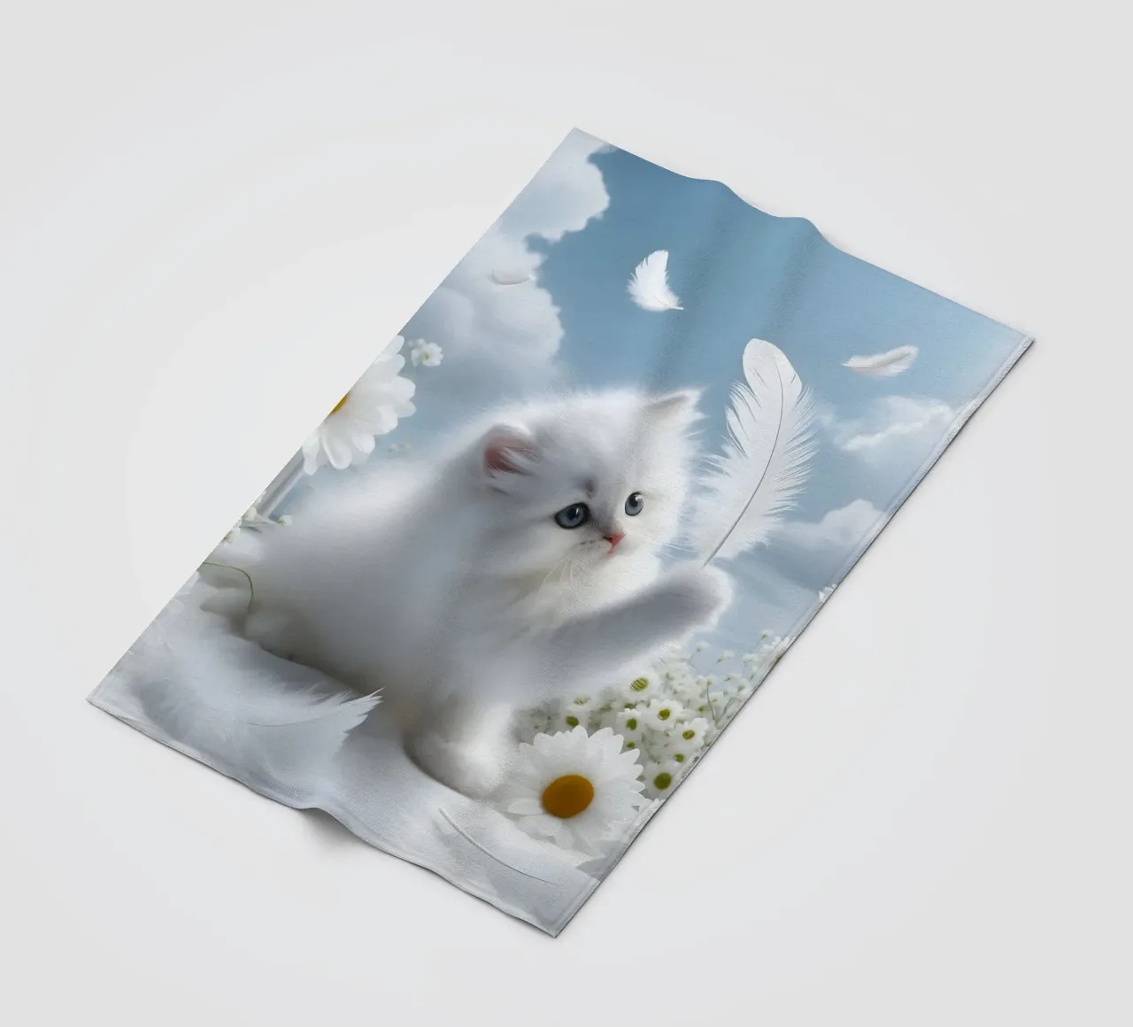 Gatto con piuma coperta in pile da hunde-katzen-tiere