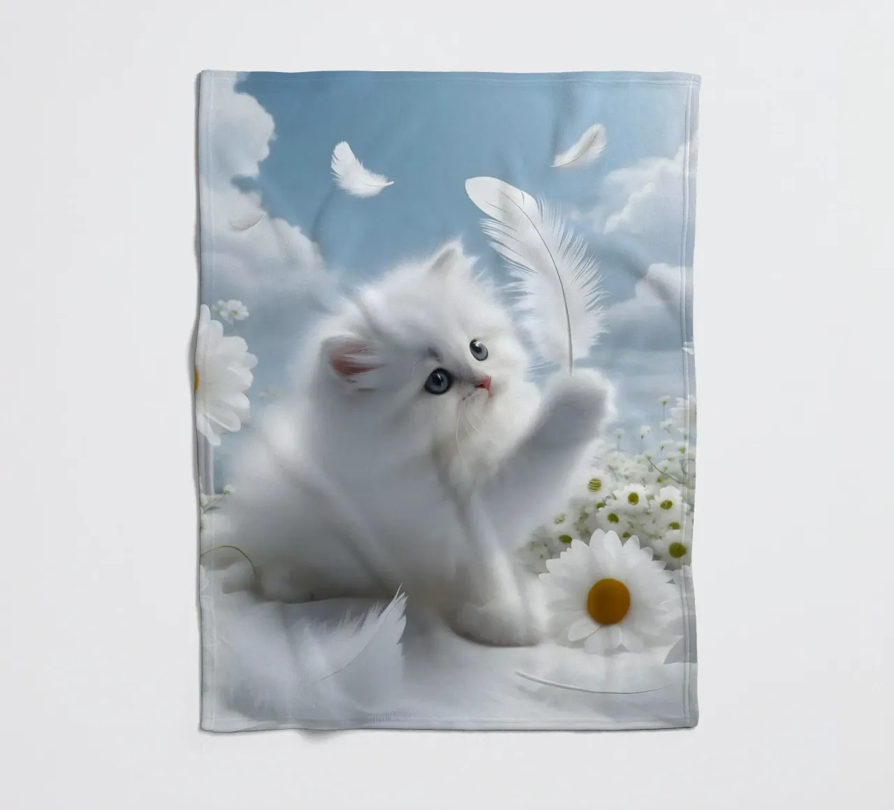 Gatto con piuma coperta in pile da hunde-katzen-tiere