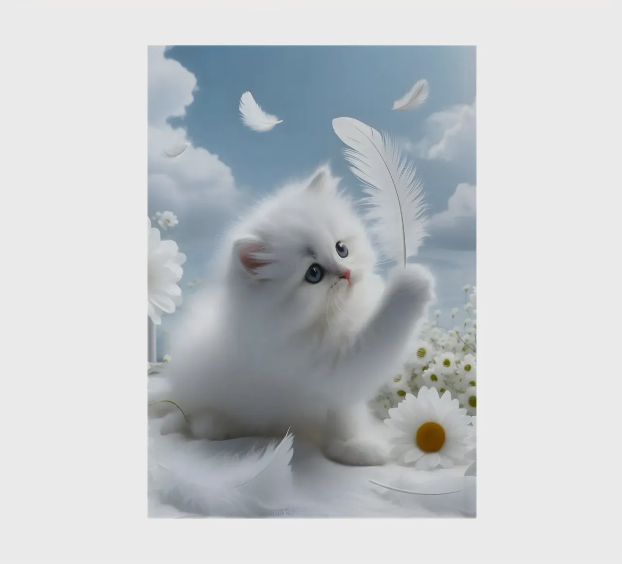 Cat with feather notebook by hunde-katzen-tiere