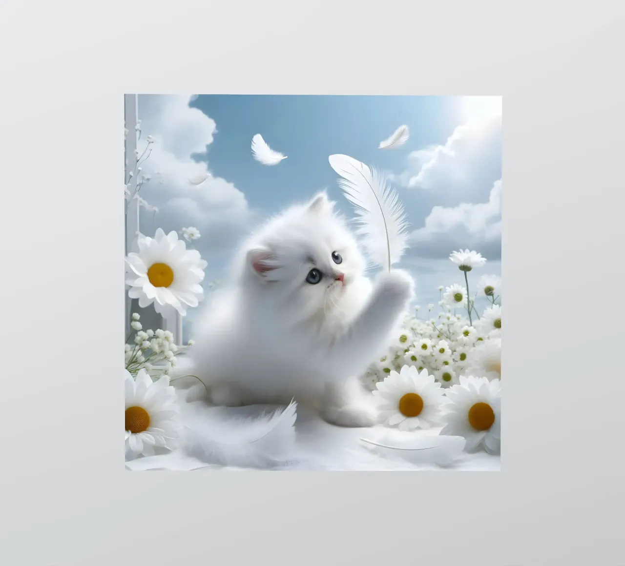 Cat with feather sticker by hunde-katzen-tiere