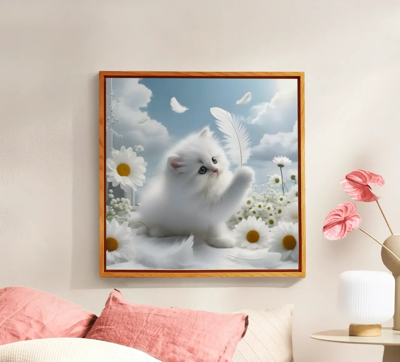 Gatto con piuma plexiglass da hunde-katzen-tiere