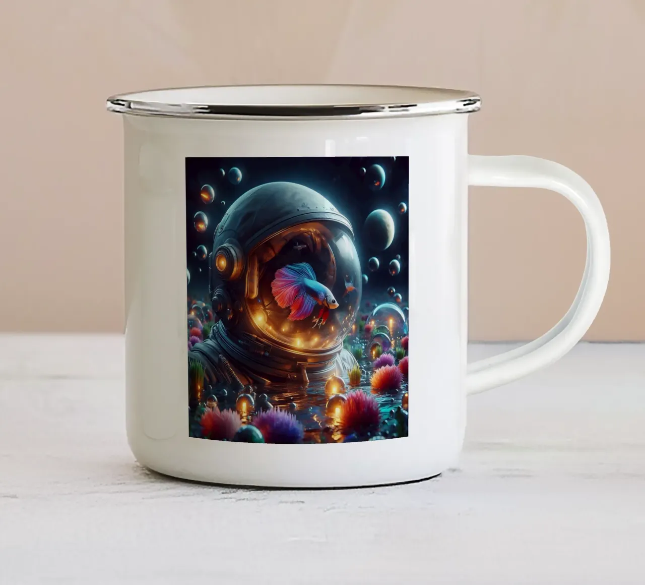 Betta Astronaut tazza in smalto da nomad