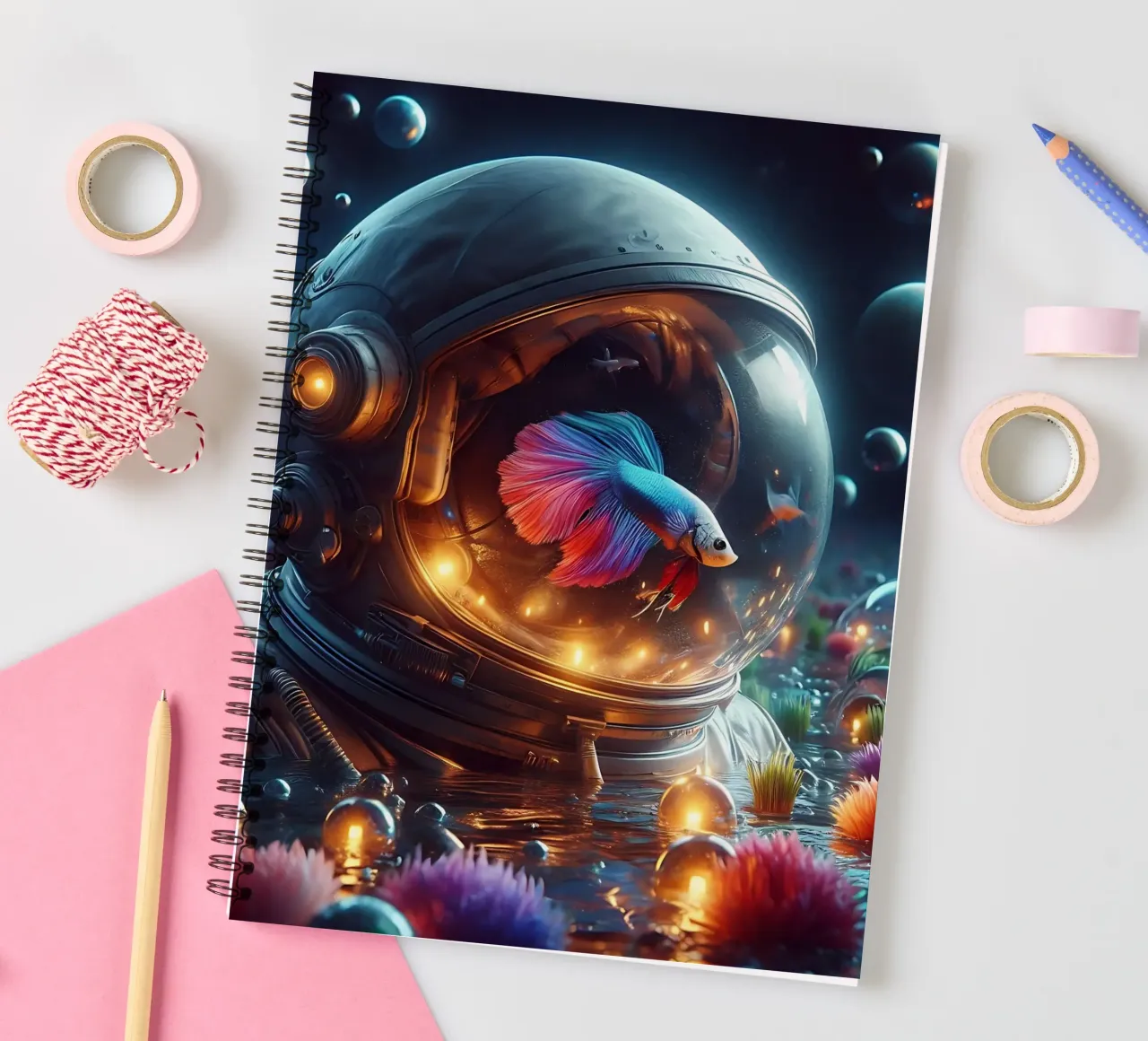 Betta Astronaut spiral notebook by nomad