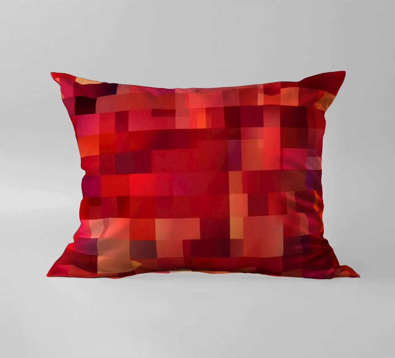 50 Shades Of Red | Abstract Cubist Fire Pattern decorative cushion by Autofocus