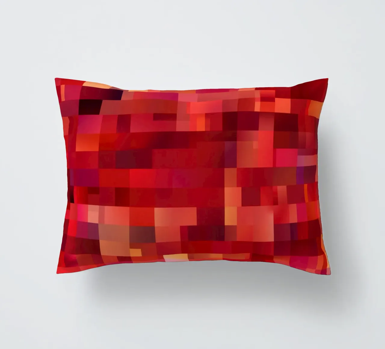 50 Shades Of Red | Abstract Cubist Fire Pattern decorative cushion by Autofocus