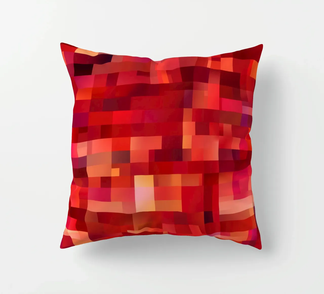 50 Shades Of Red | Abstract Cubist Fire Pattern decorative cushion by Autofocus