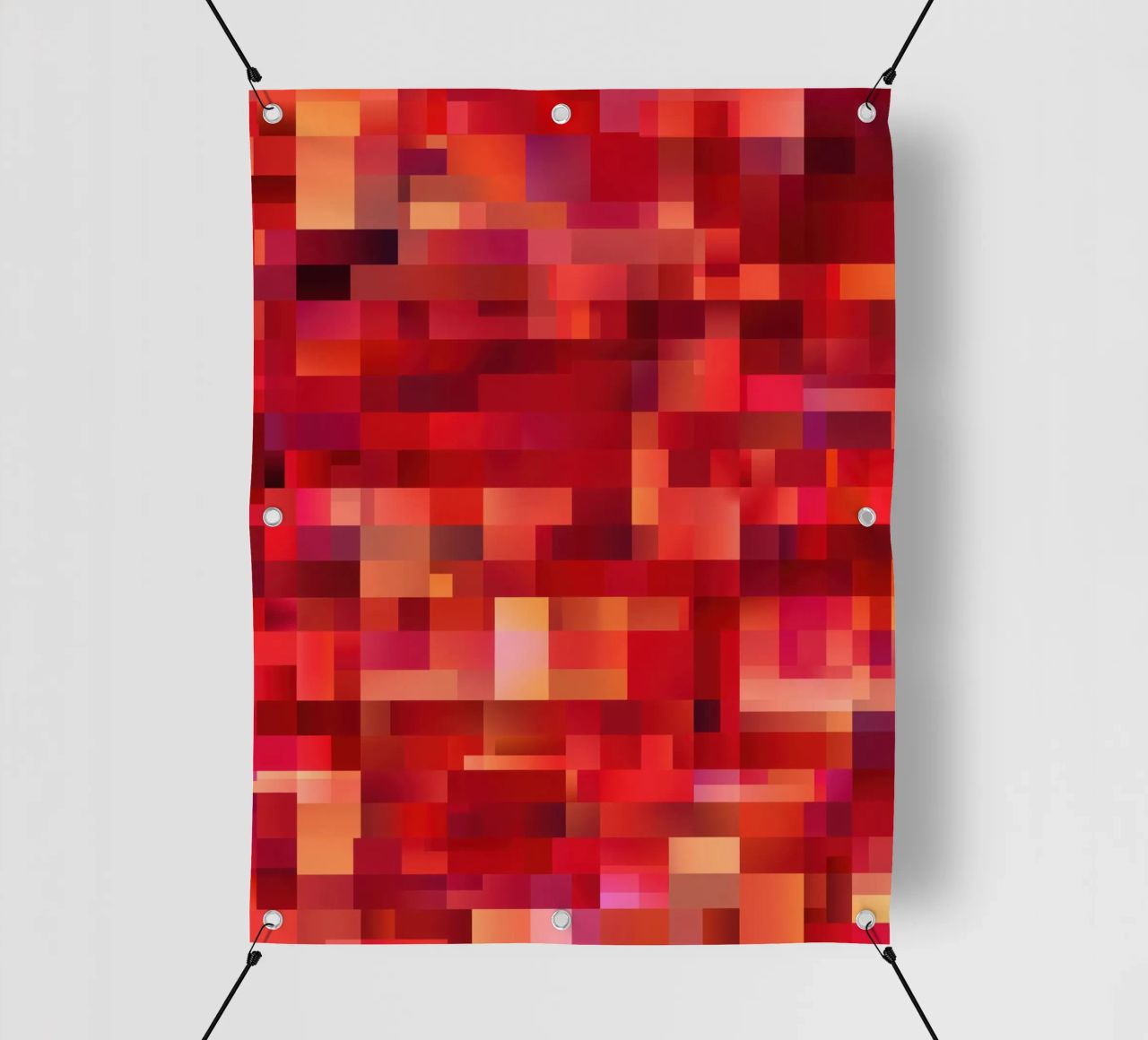50 Sfumature di Rosso | Modello cubista astratto telo in pvc da Autofocus