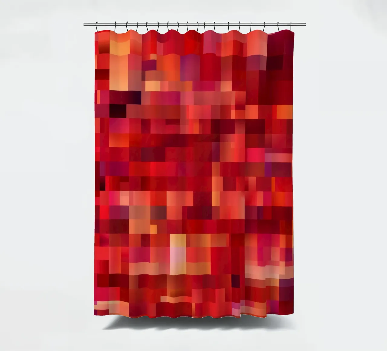 50 Shades Of Red | Abstract Cubist Fire Pattern shower curtain by Autofocus