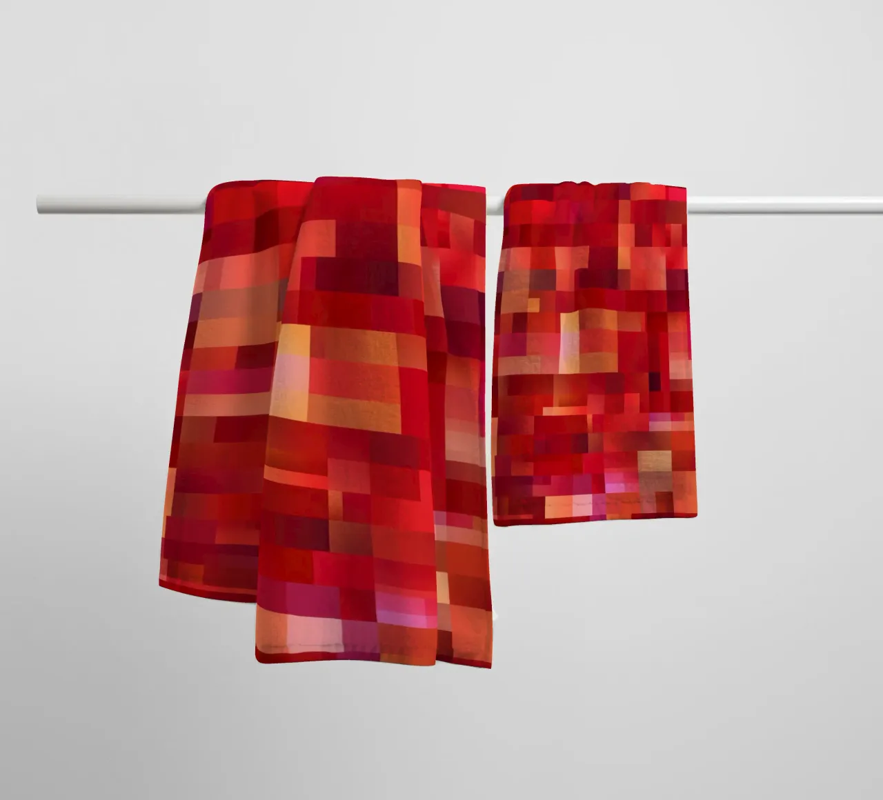 50 Shades Of Red | Abstract Cubist Pattern towel by Autofocus