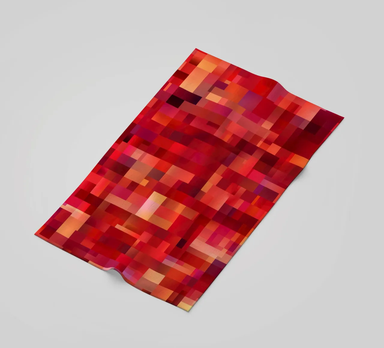 50 Shades Of Red | Abstract Cubist Fire Pattern beach towel by Autofocus
