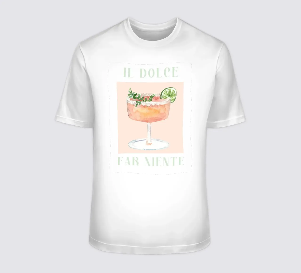 Cocktail Print Il dolce far niente t-shirt by Bella Studio