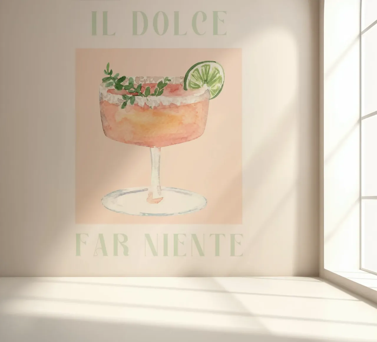 Cocktail Print Il dolce far niente photo wallpaper by Bella Studio