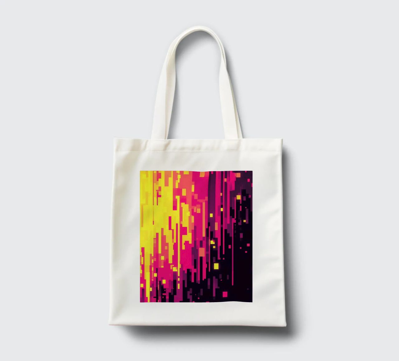 8-Bit Digital Neon Fallout Pattern borsa in juta da Autofocus