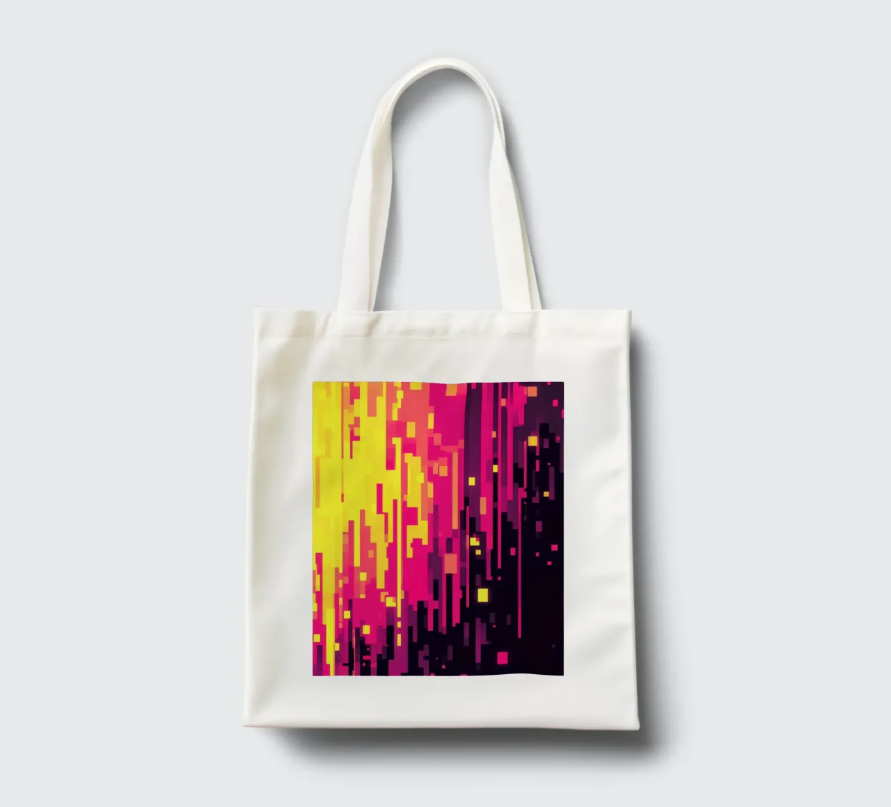 8-Bit Digital Neon Fallout Pattern tote bag de Autofocus