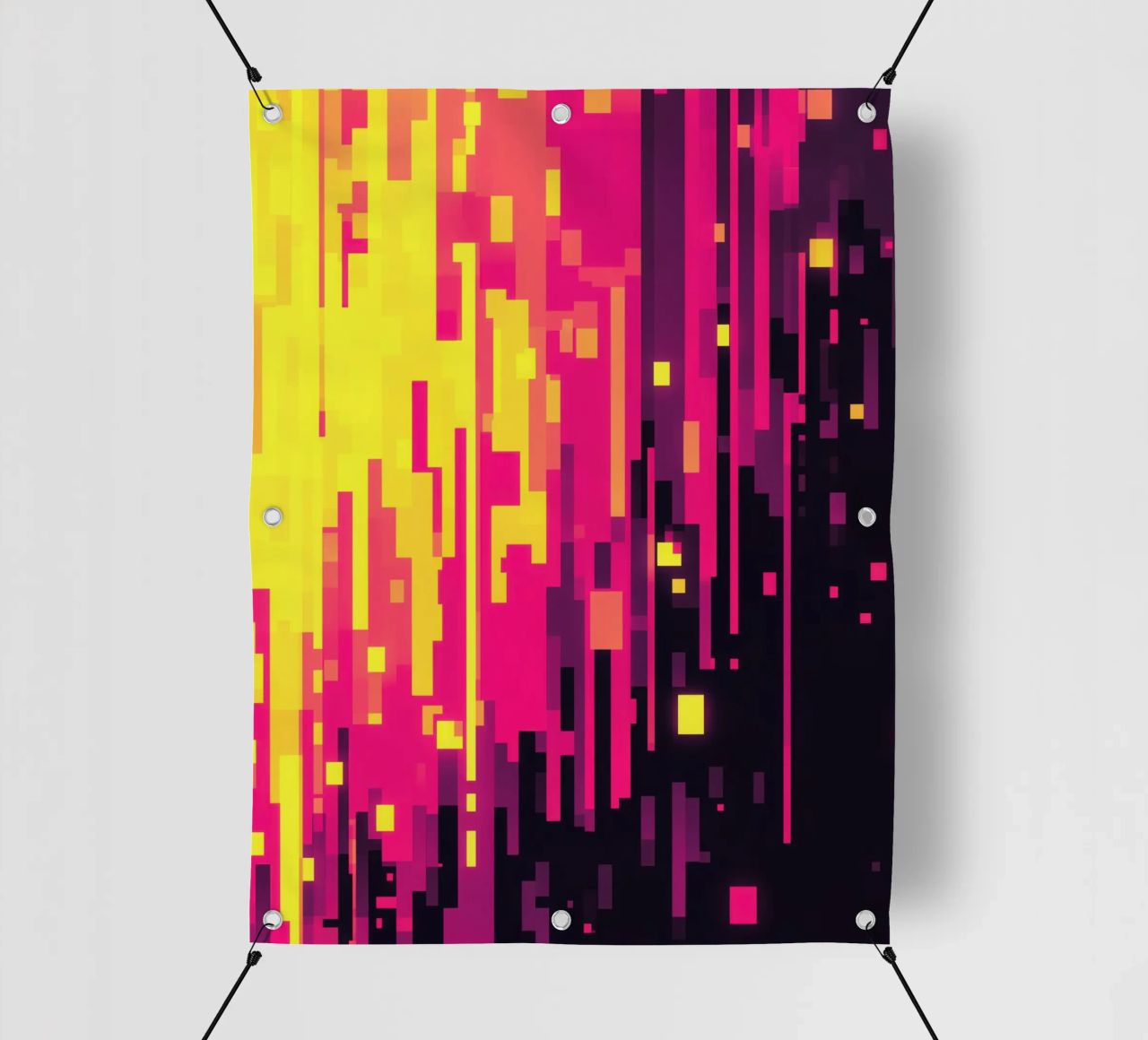 8-Bit Digital Neon Fallout Pattern telo in pvc da Autofocus