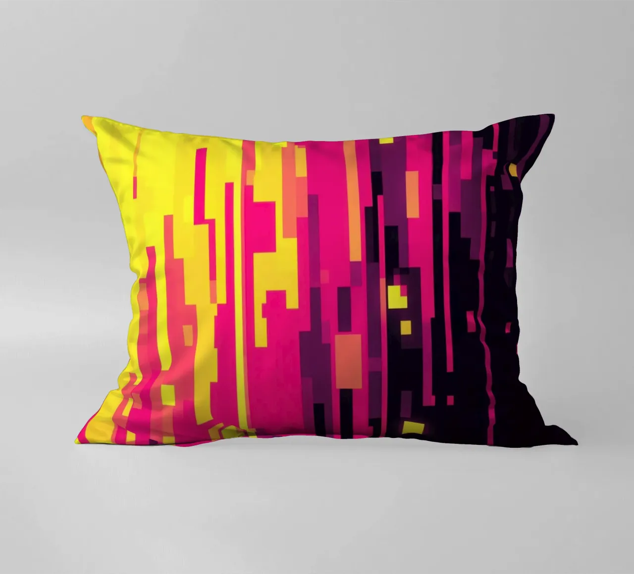 8-Bit Digital Neon Fallout Pattern coussin de Autofocus