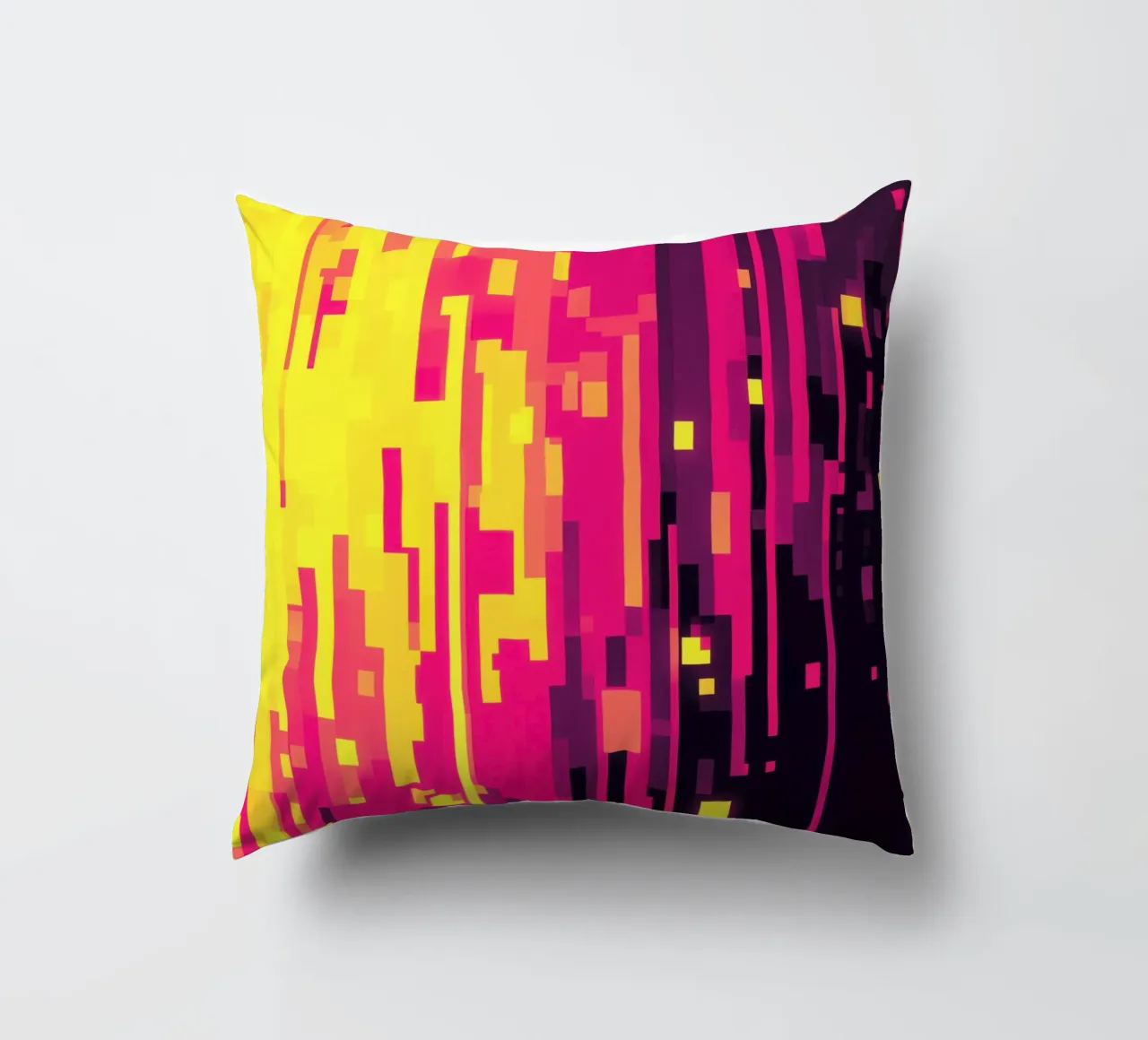 8-Bit Digital Neon Fallout Pattern coussin de Autofocus
