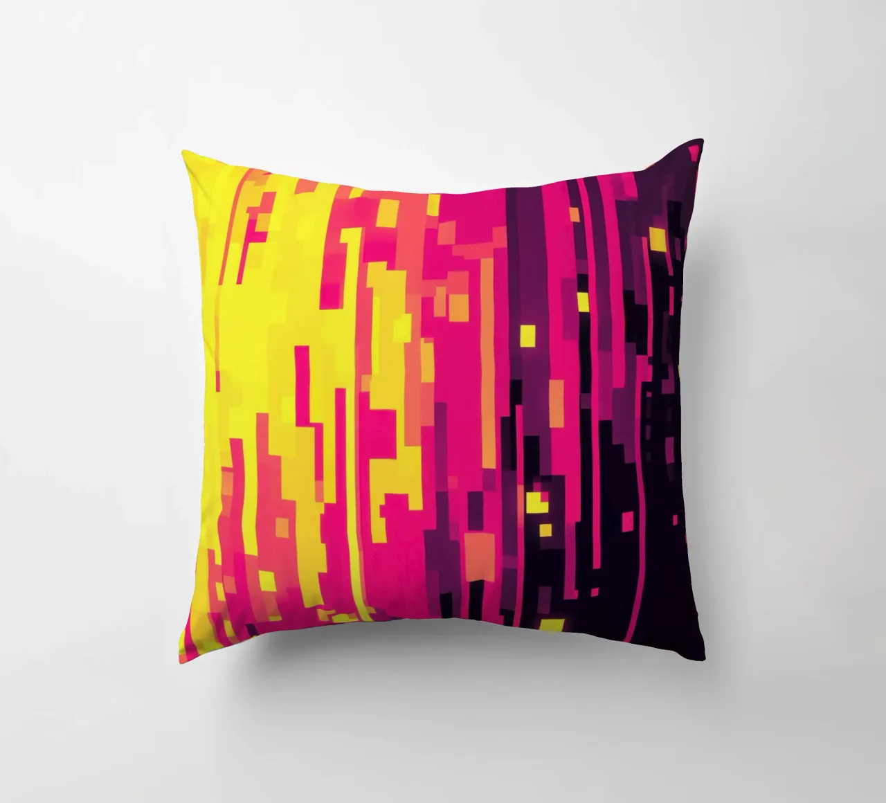 8-Bit Digital Neon Fallout Pattern coussin de Autofocus
