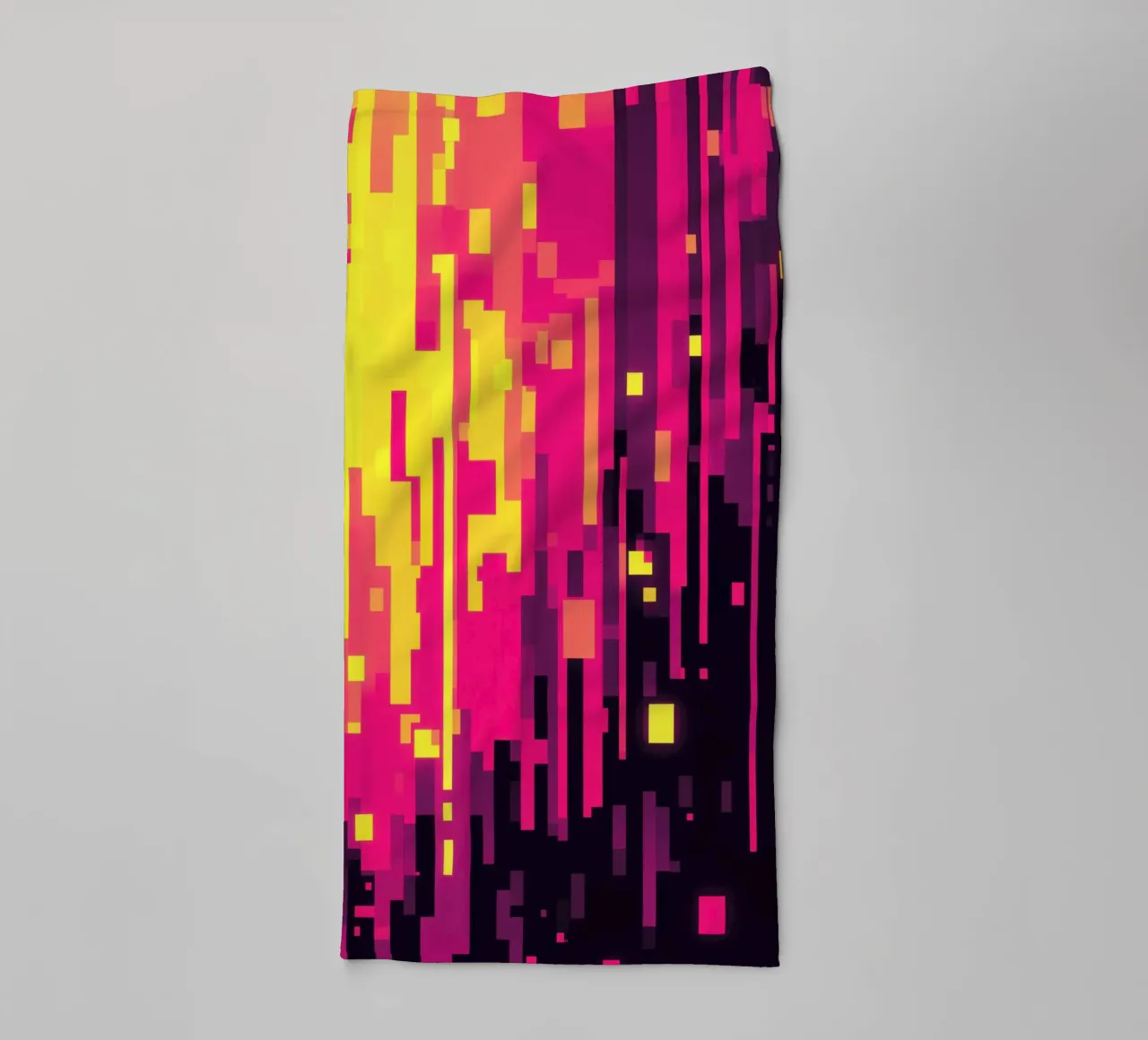 8-Bit Digital Neon Fallout Pattern Handtuch von Autofocus