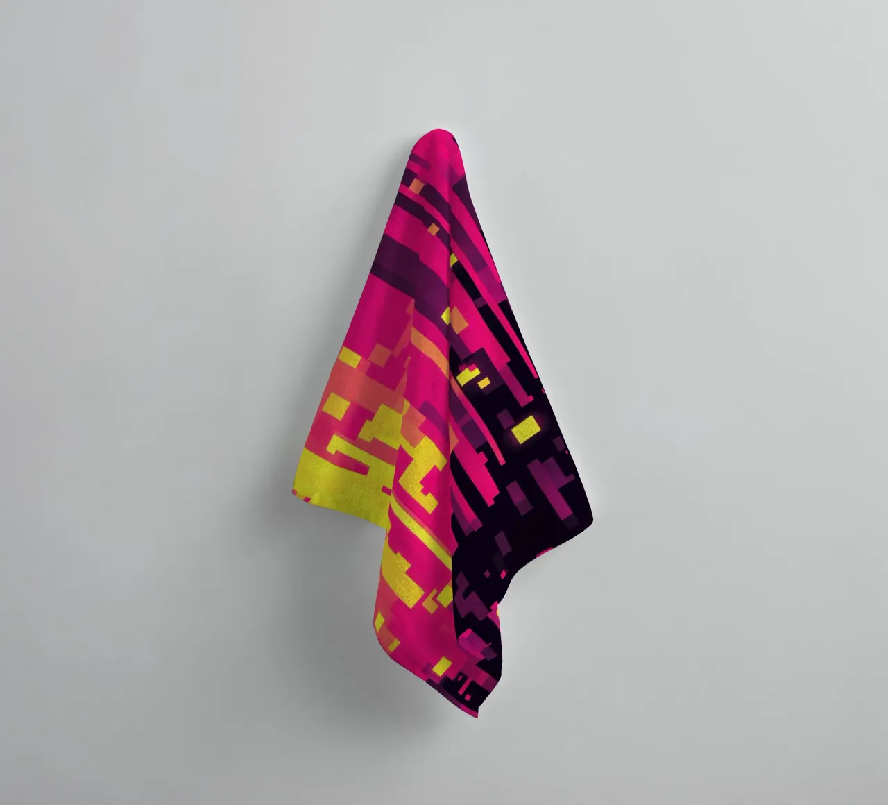 8-Bit Digital Neon Fallout Pattern Handtuch von Autofocus