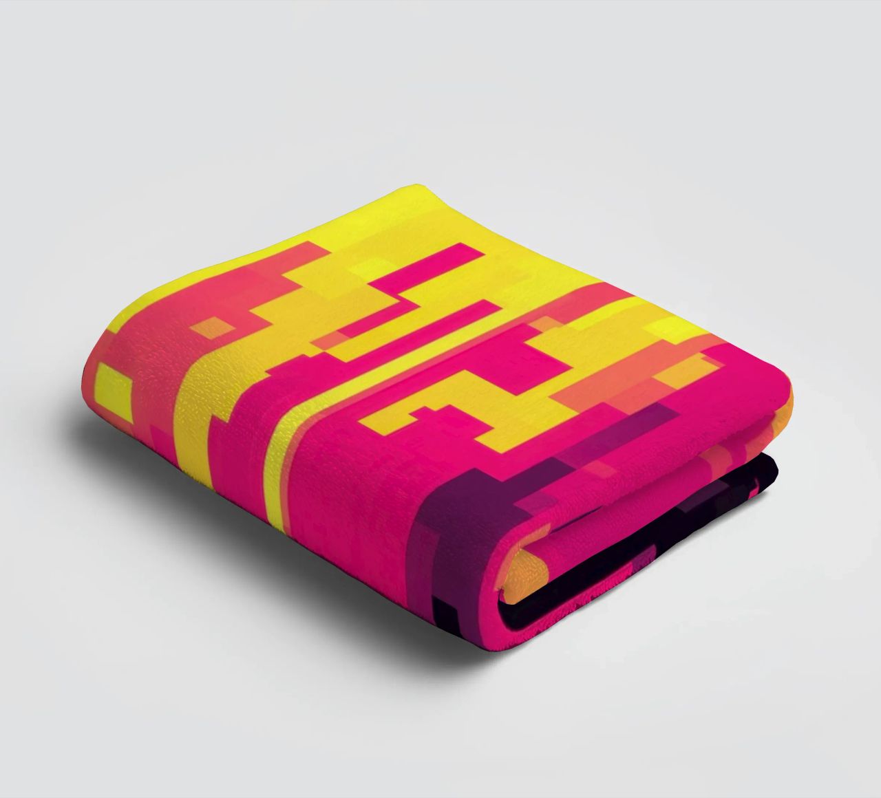 8-Bit Digital Neon Fallout Pattern asciugamano da bagno da Autofocus