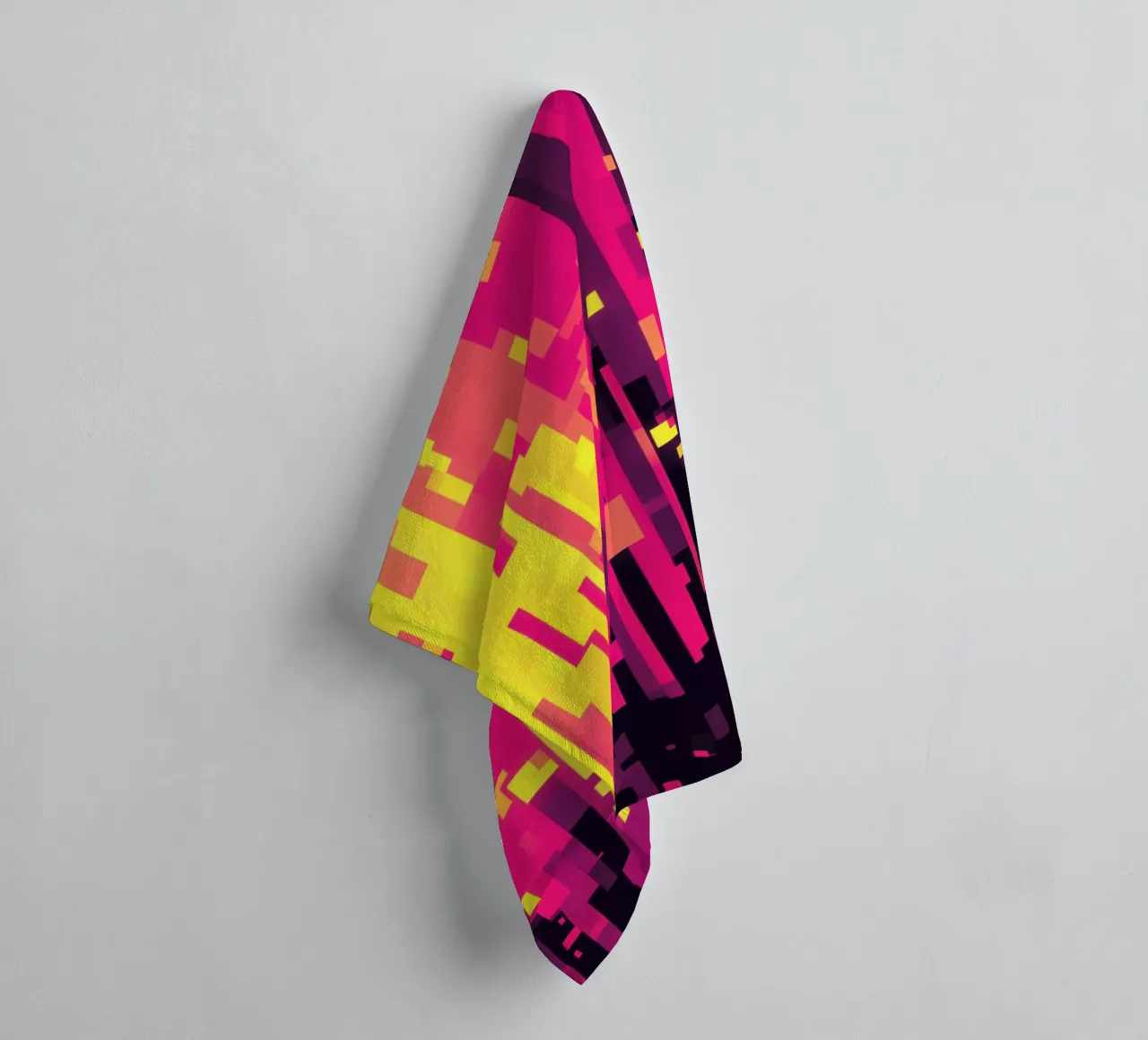 8-Bit Digital Neon Fallout Pattern Handtuch von Autofocus