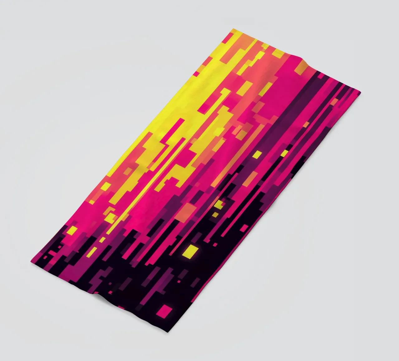 8-Bit Digital Neon Fallout Pattern serviette de plage de Autofocus