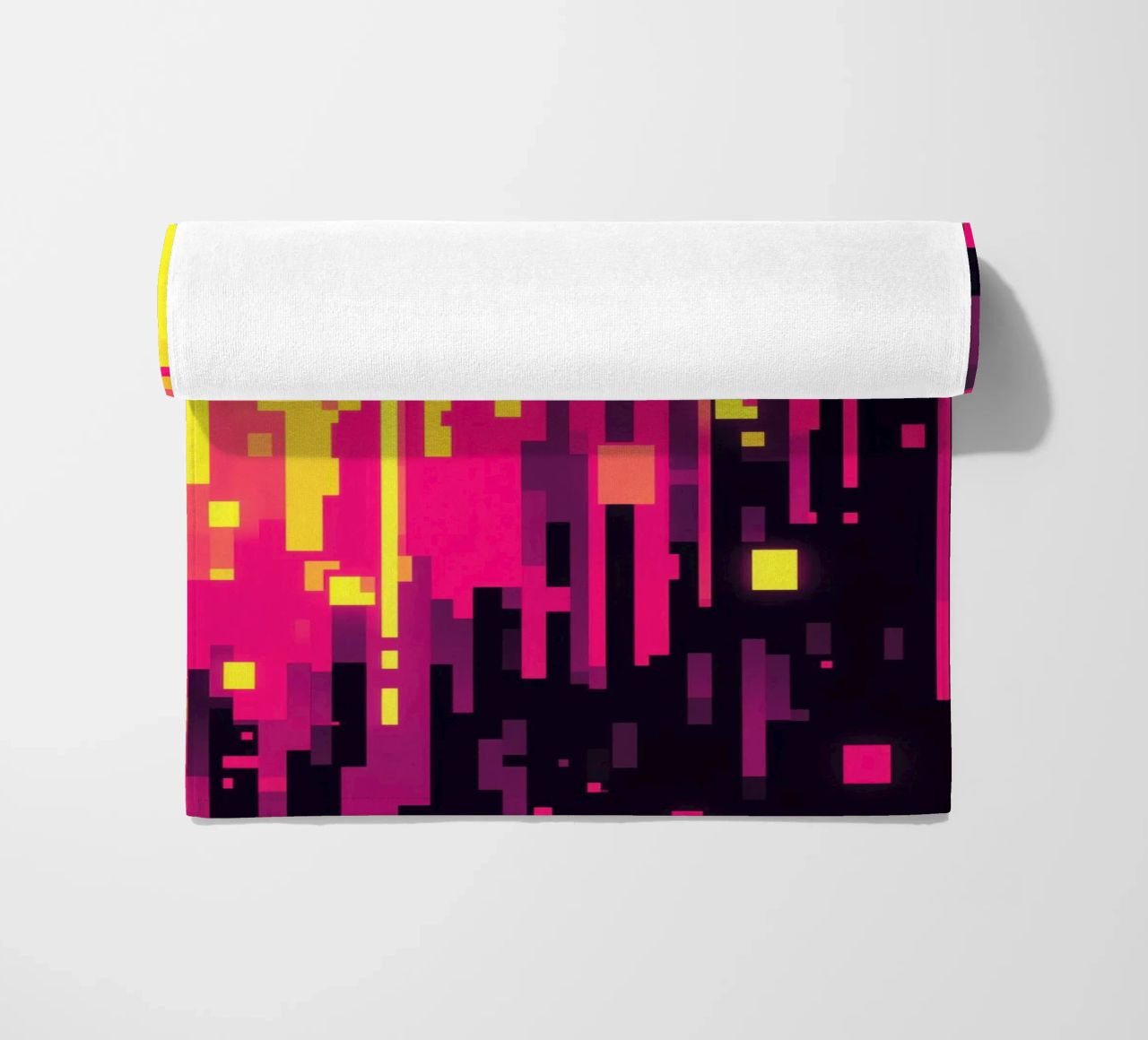 8-Bit Digital Neon Fallout Pattern telo mare da Autofocus