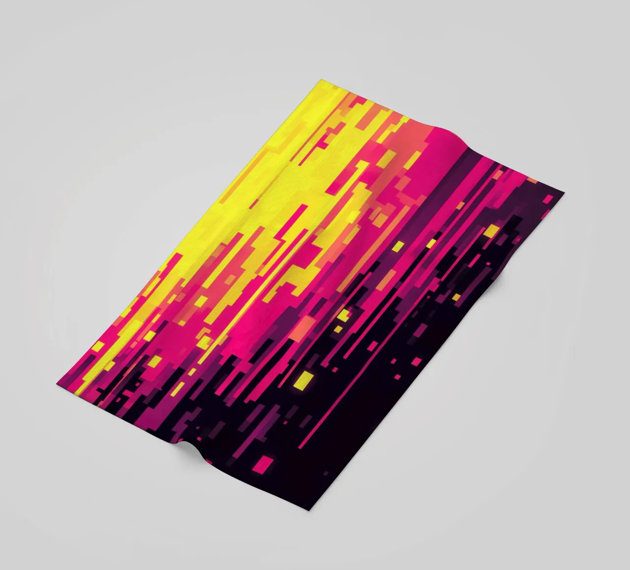 8-Bit Digital Neon Fallout Pattern serviette de plage de Autofocus