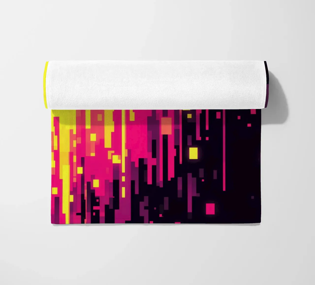 8-Bit Digital Neon Fallout Pattern serviette de plage de Autofocus