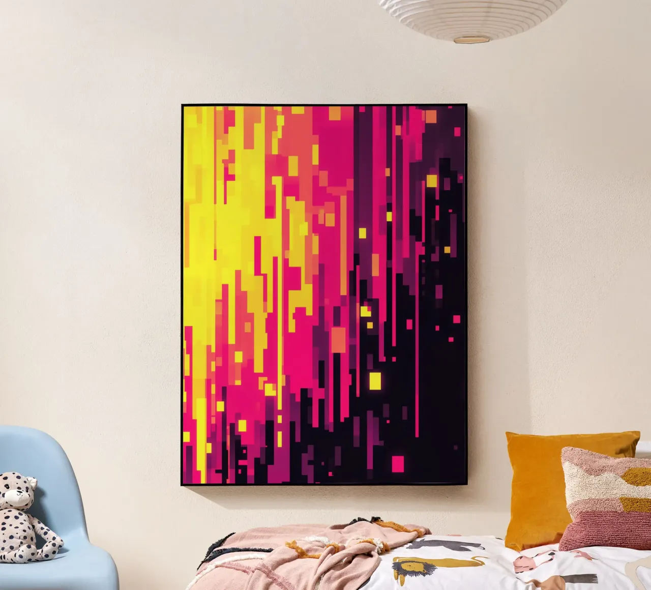 8-Bit Digital Neon Fallout Pattern plexiglas de Autofocus