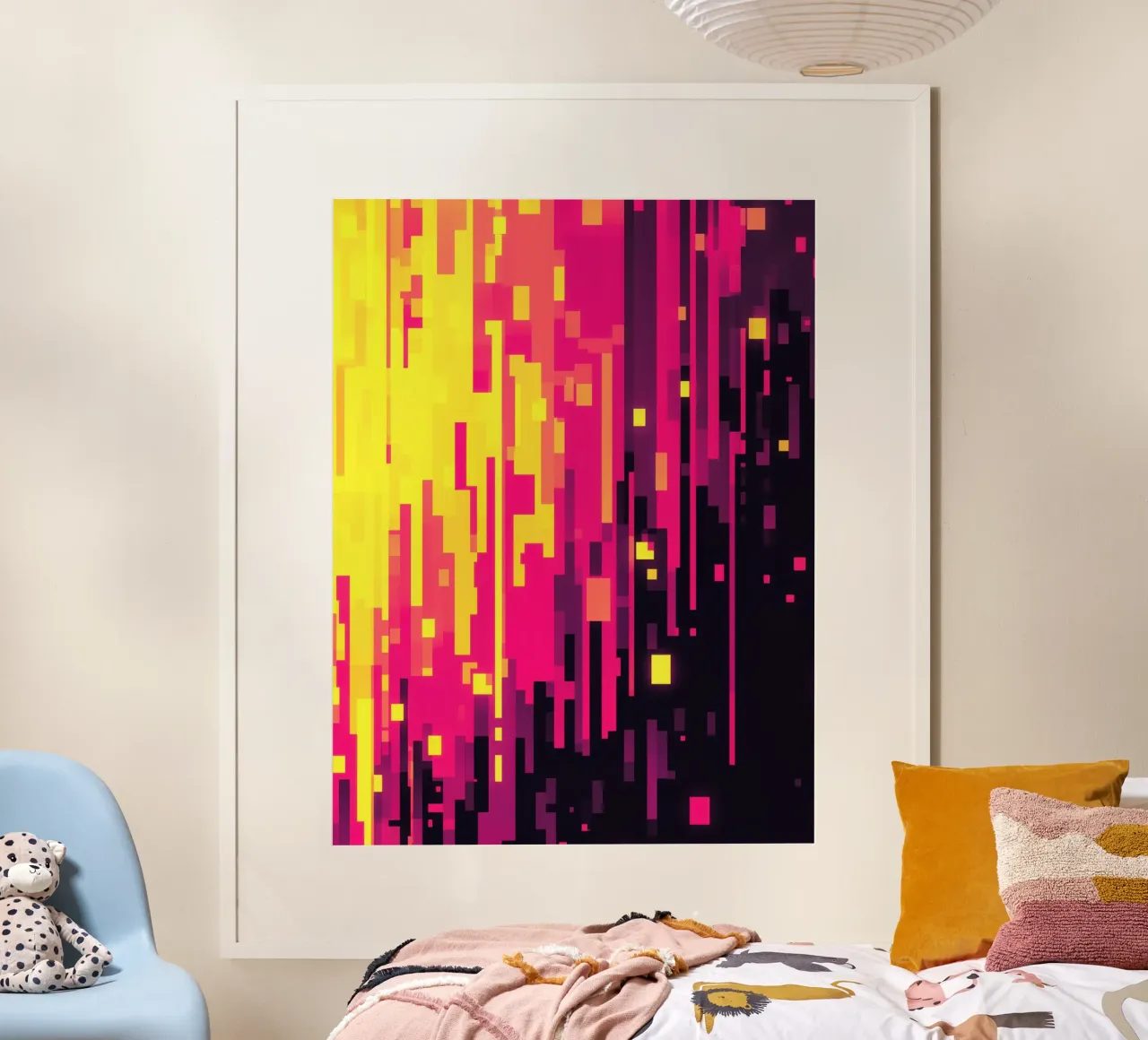8-Bit Digital Neon Fallout Pattern hahnemühle van Autofocus