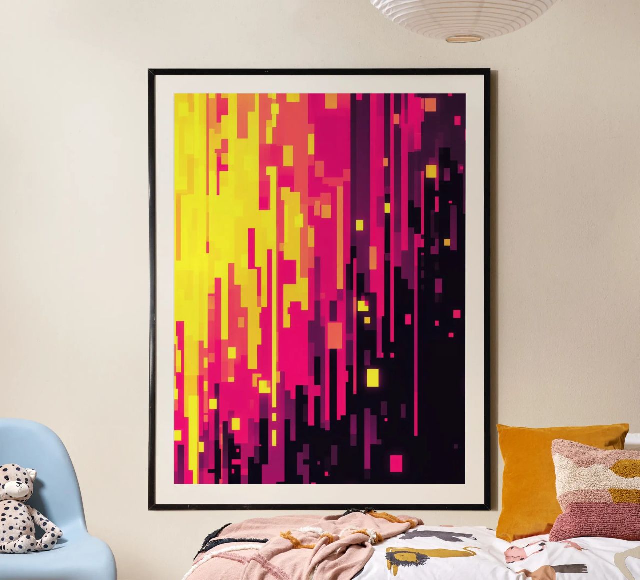 8-Bit Digital Neon Fallout Pattern poster da Autofocus