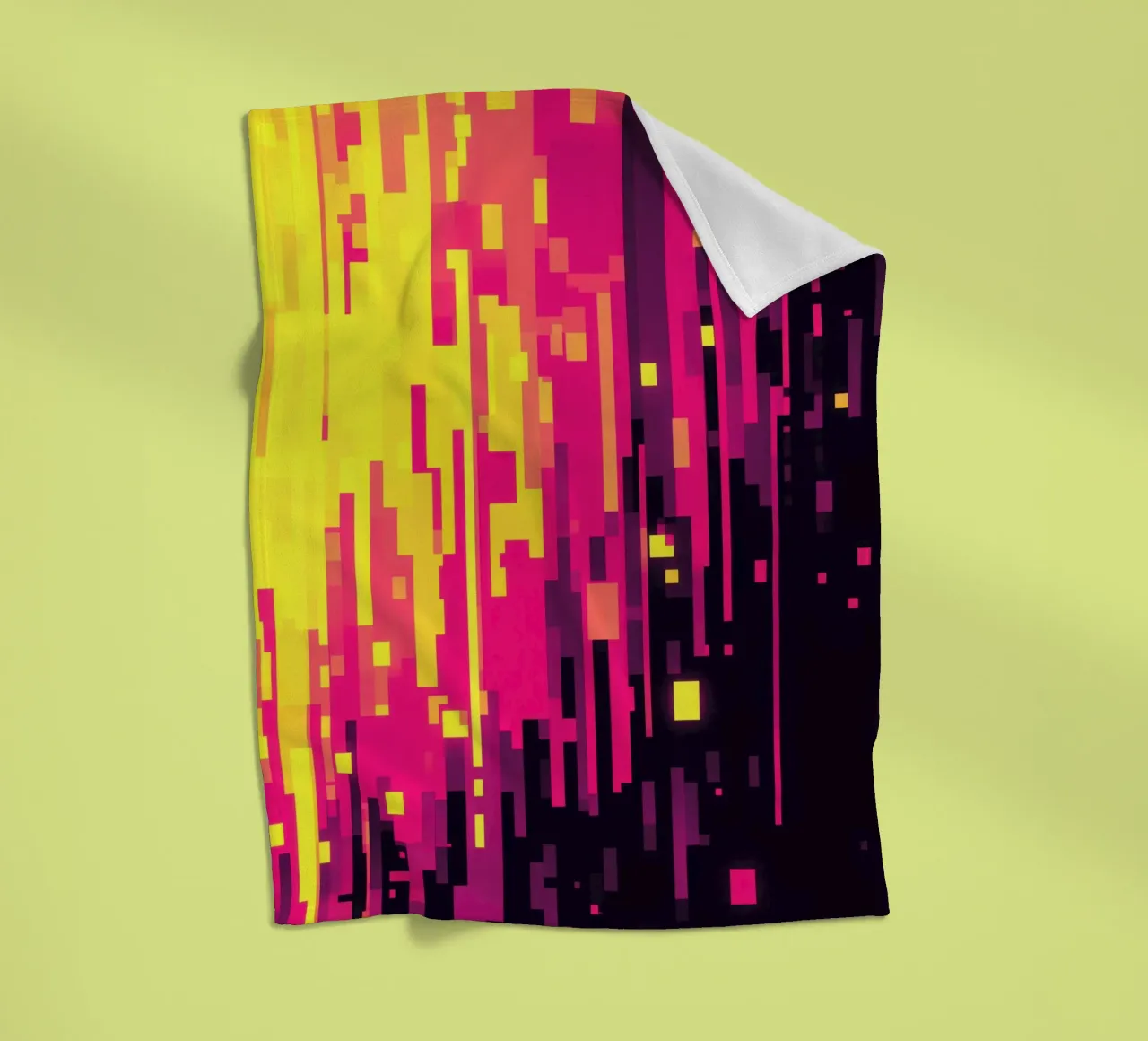 8-Bit Digital Neon Fallout Pattern plaid polaire de Autofocus