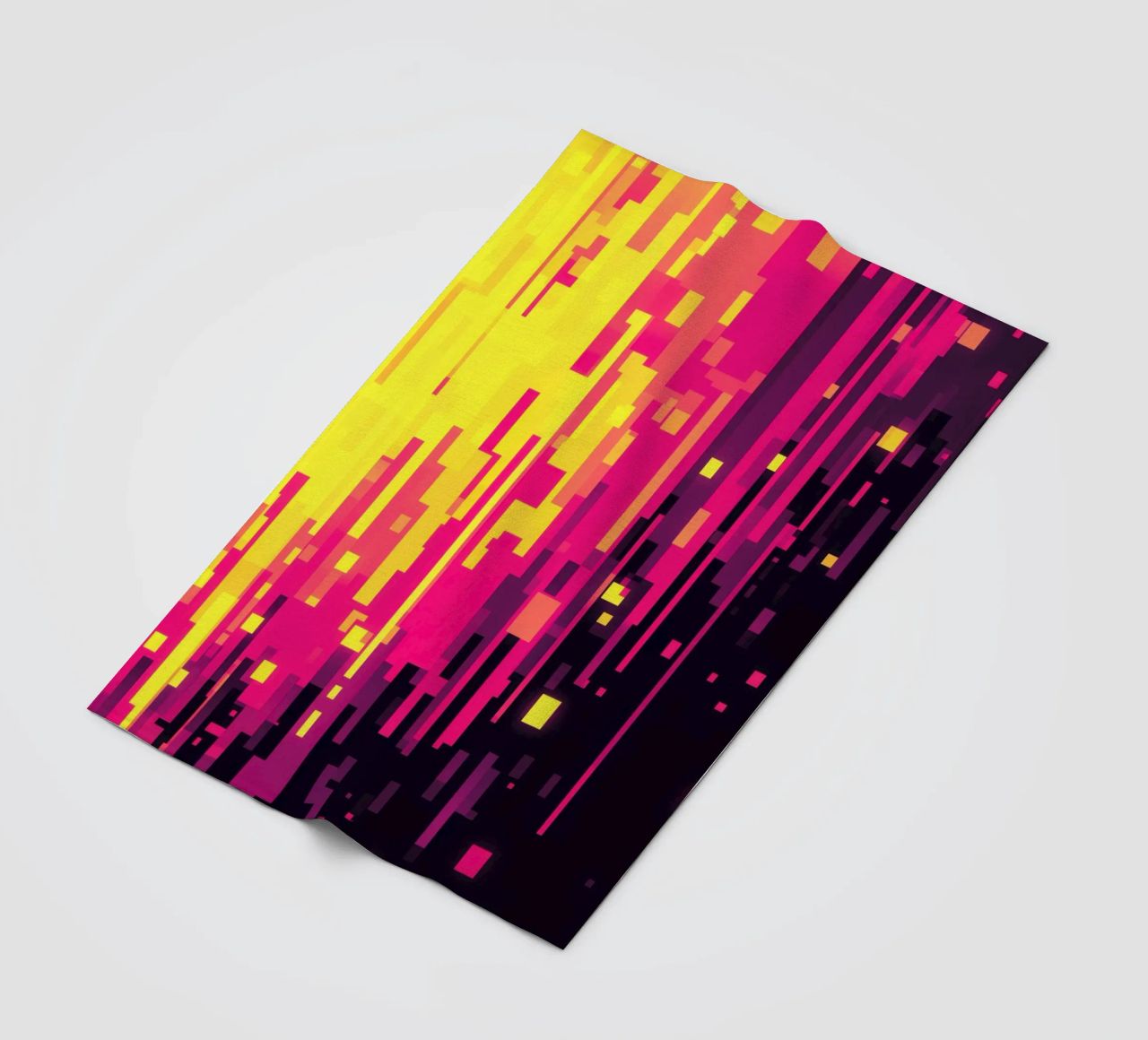 8-Bit Digital Neon Fallout Pattern coperta in pile da Autofocus