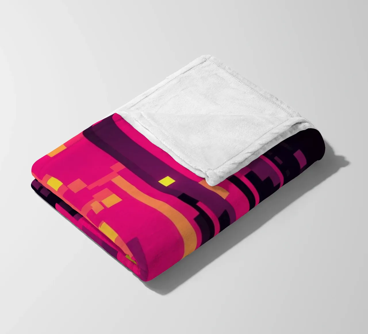 8-Bit Digital Neon Fallout Pattern plaid polaire de Autofocus